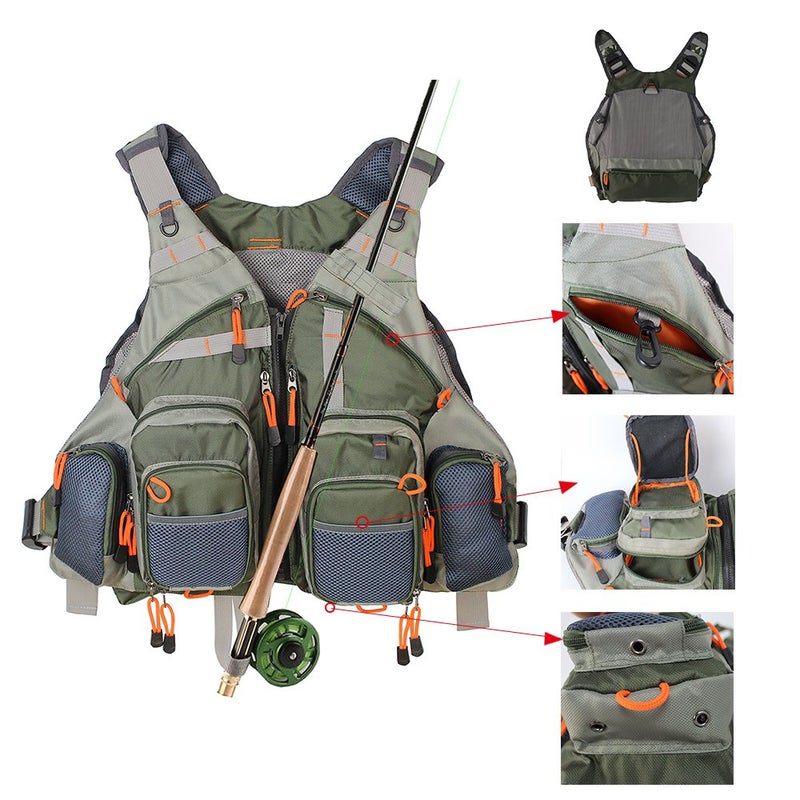 Kylebooker Fishing Vest Mesh for Men and Womenï¼ˆArmy Greenï¼‰ - Image 5